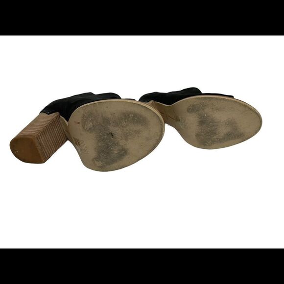 Dolce Vita Womens Size 9.5 Black Suede Block Heel Open Toe Slip On Sandal Shoes - Picture 7 of 9